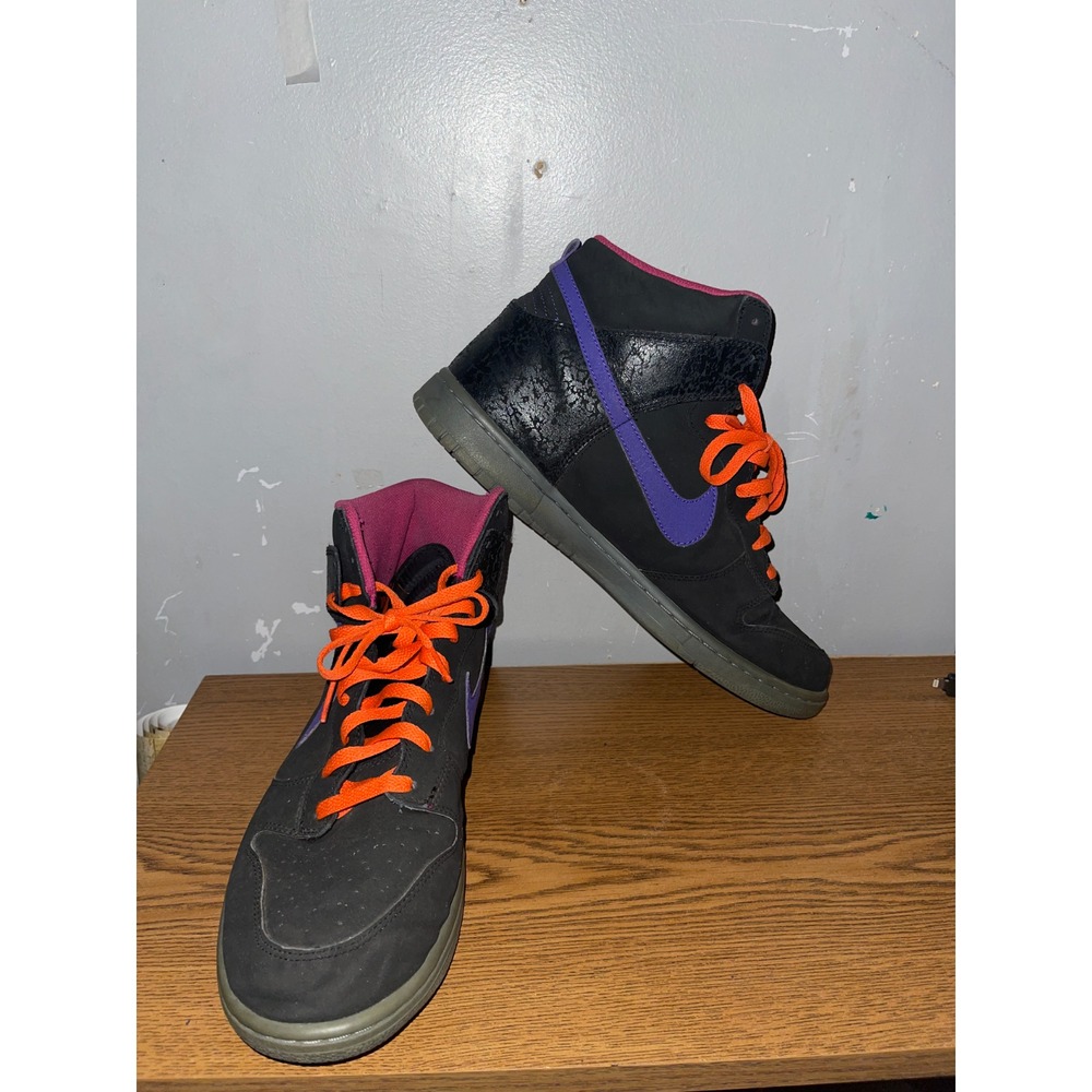 Nike Dunk‎ High Godzilla Size 13 Mens 2012 Black Purple Orange 317982-053 - Picture 11 of 16
